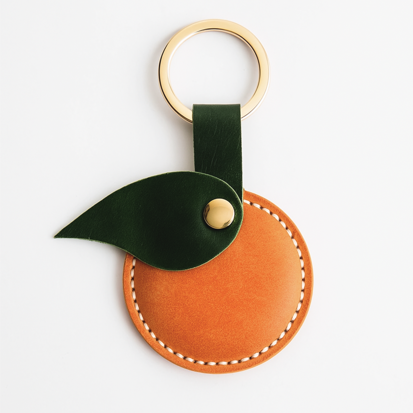 Leather Orange Bag Charm