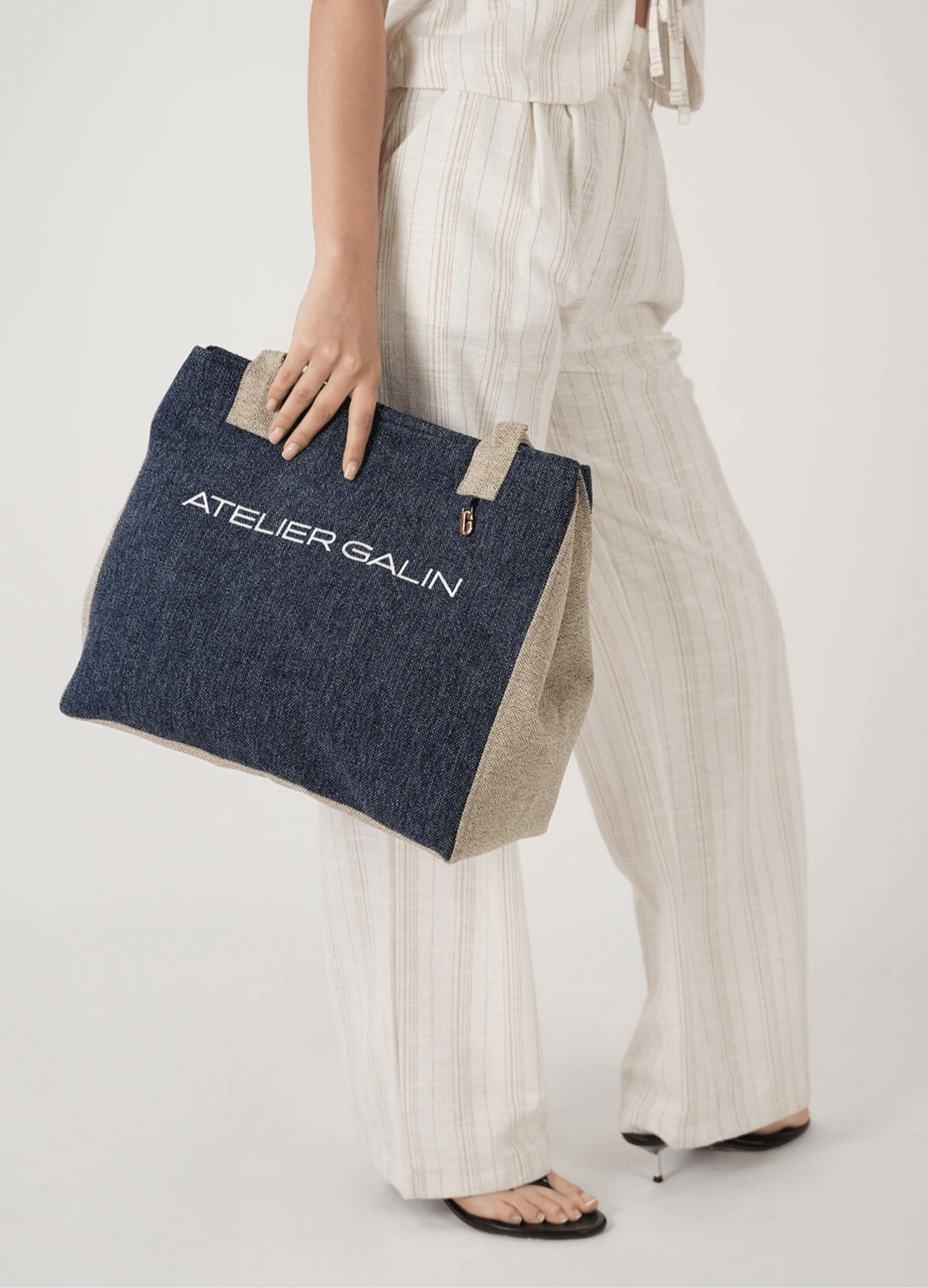 Vela Tote Bag N°1 - Azure & Dune - Atelier Galin