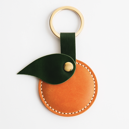 Leather Orange Bag Charm
