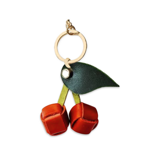 Leather Cherry Bag Charm