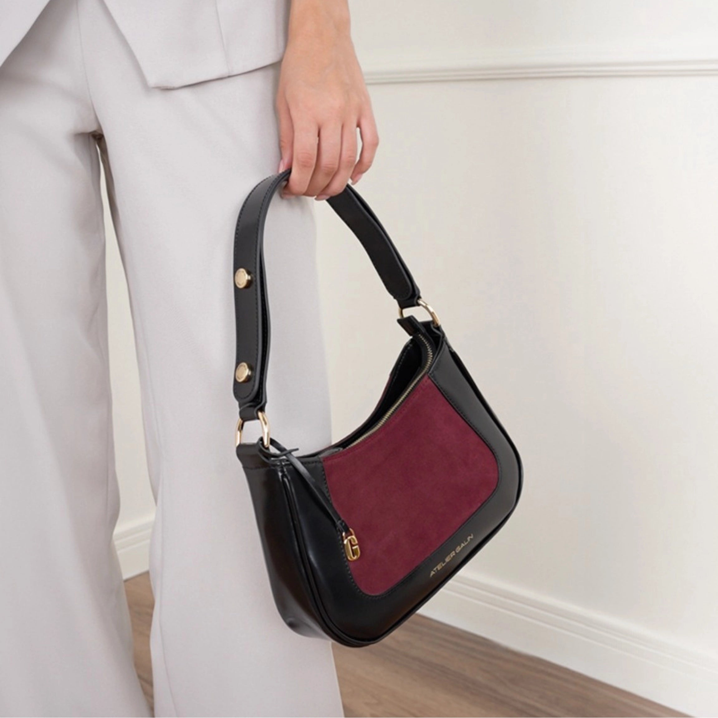 Jasmine Hobo Bag - Deep Red