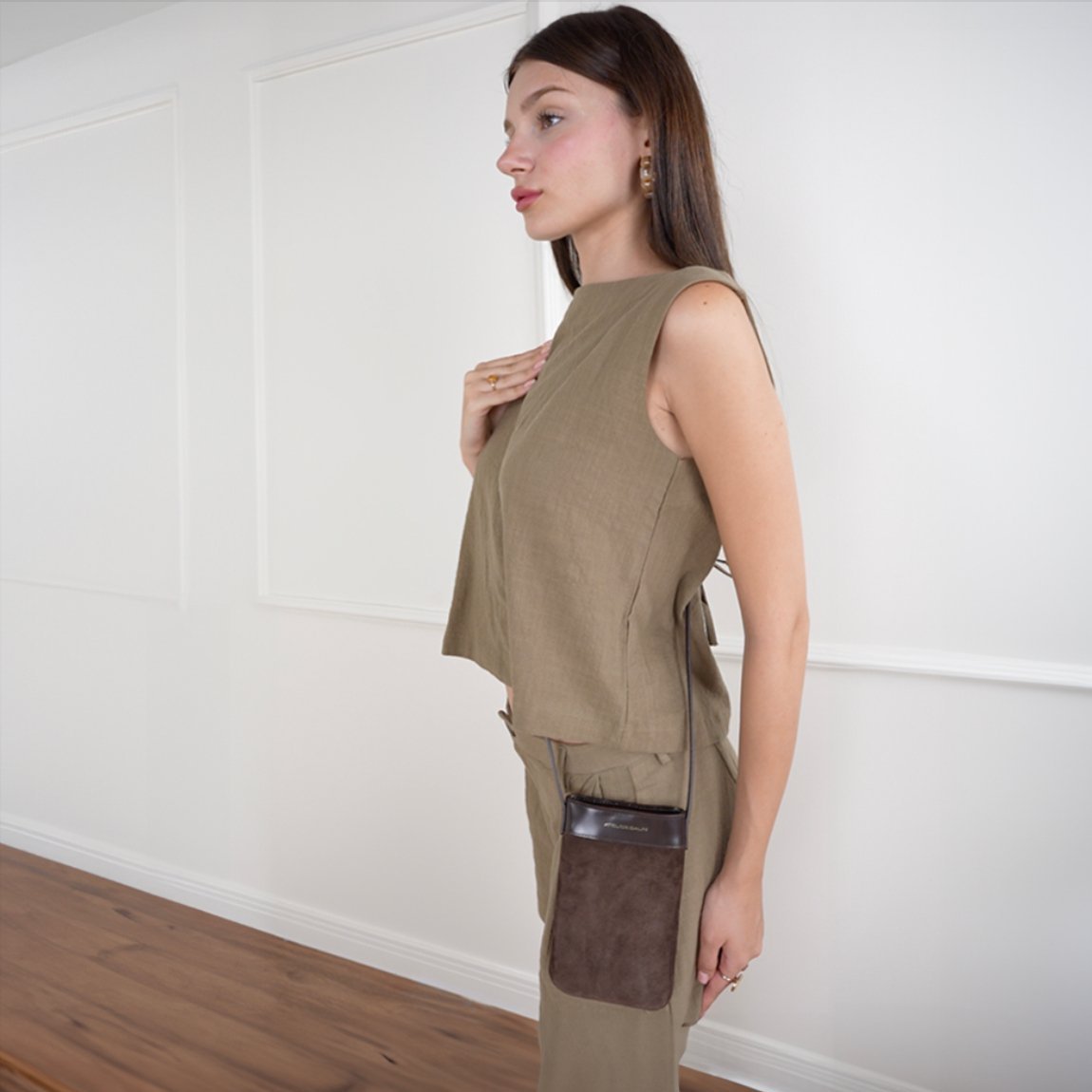 Mila Phone Bag - Choco - Atelier Galin