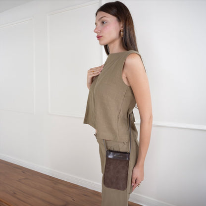 Mila Phone Bag - Choco - Atelier Galin