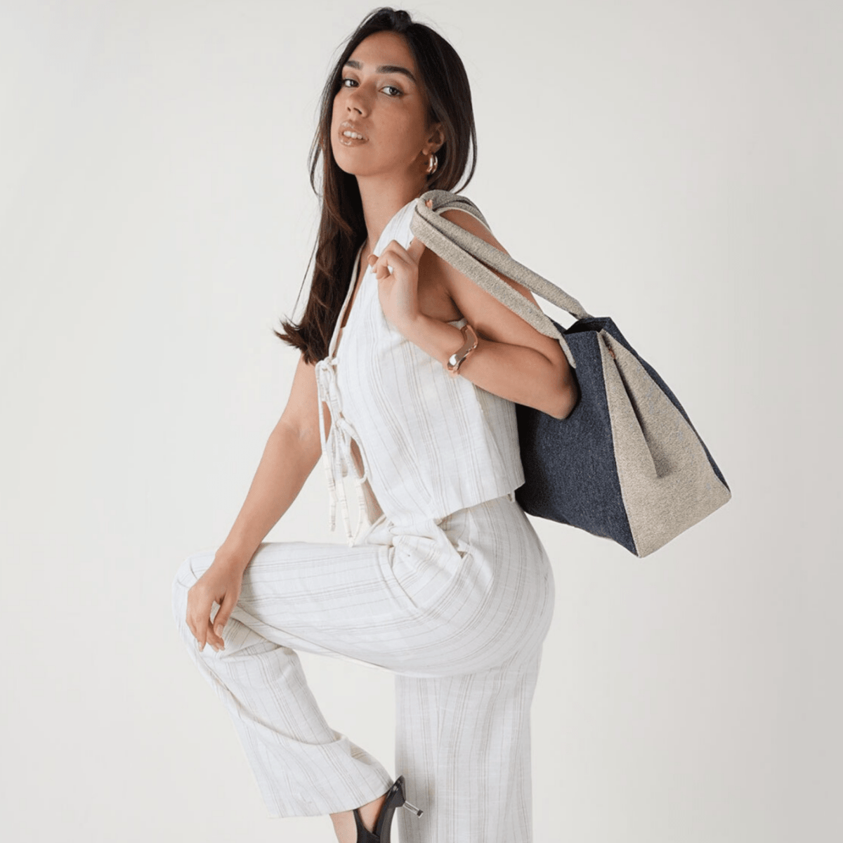 Vela Tote Bag N°1 - Azure & Dune - Atelier Galin