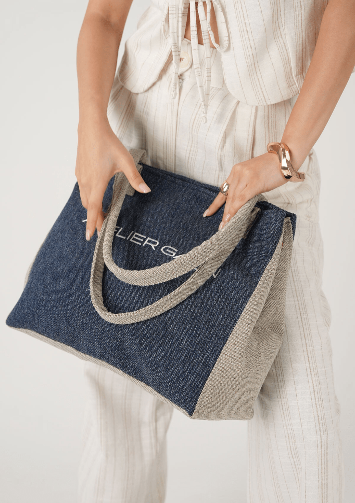 Vela Tote Bag N°1 - Azure & Dune - Atelier Galin